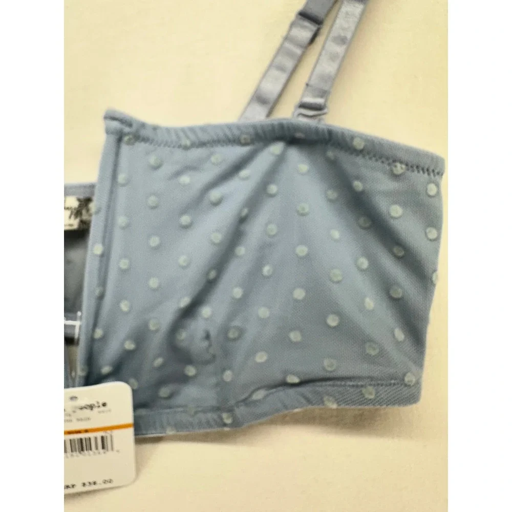 Intimately Free People The‎ Rain Swiss Dot Bralette Blue Size S NEW